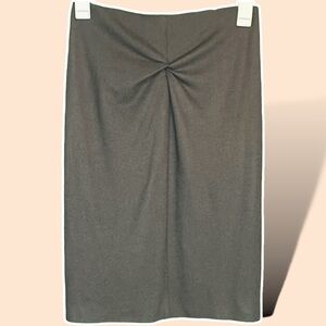 NWT René Lezard 100% Wool Taupe / Gray ‘Latrice’ Twist Front Pencil Skirt EUR 8